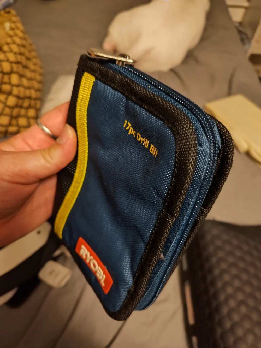 RYOBI Blue and Yellow 17-Piece Drill Bit Pouch